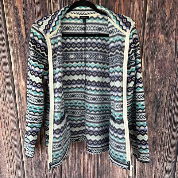 Preowned Talbots Fair Isle Fleece Jacket Women's Large - Picture 2 of 10